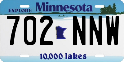 MN license plate 702NNW
