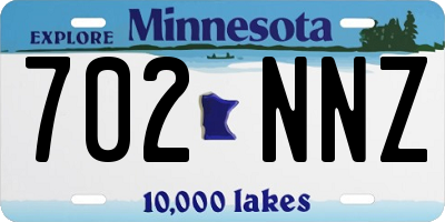 MN license plate 702NNZ