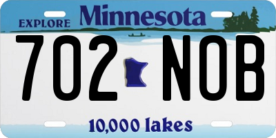 MN license plate 702NOB