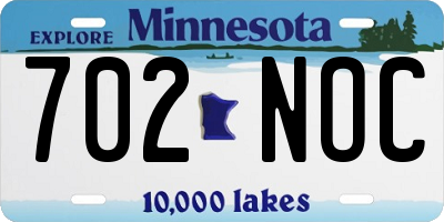 MN license plate 702NOC