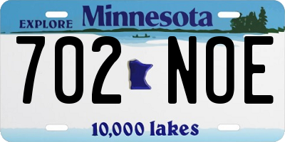 MN license plate 702NOE