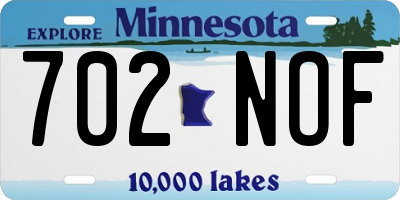 MN license plate 702NOF