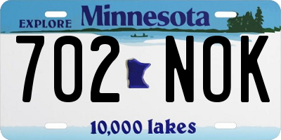 MN license plate 702NOK