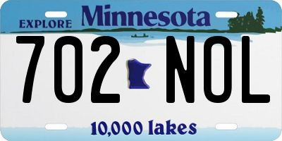 MN license plate 702NOL