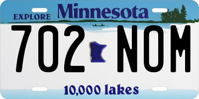 MN license plate 702NOM