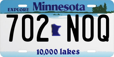 MN license plate 702NOQ