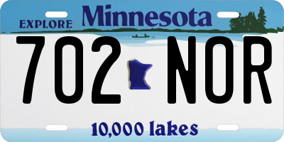 MN license plate 702NOR