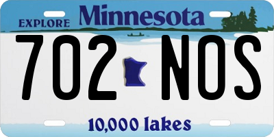 MN license plate 702NOS