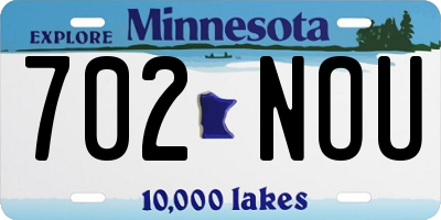 MN license plate 702NOU