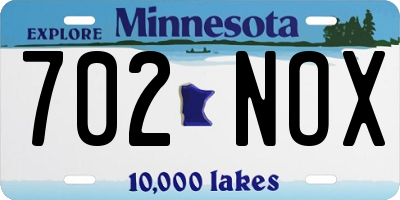 MN license plate 702NOX