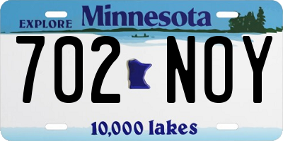 MN license plate 702NOY