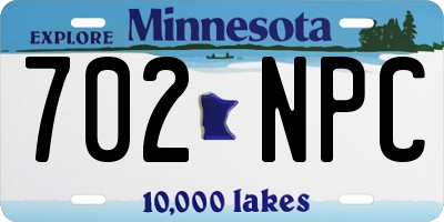MN license plate 702NPC
