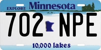 MN license plate 702NPE