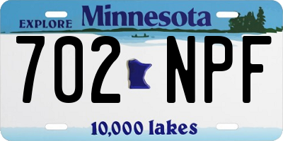 MN license plate 702NPF