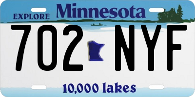 MN license plate 702NYF