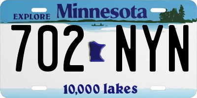 MN license plate 702NYN