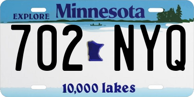 MN license plate 702NYQ