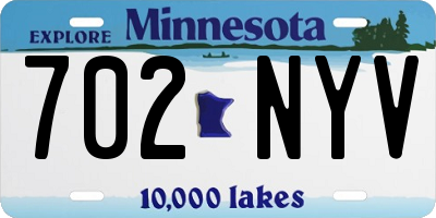 MN license plate 702NYV