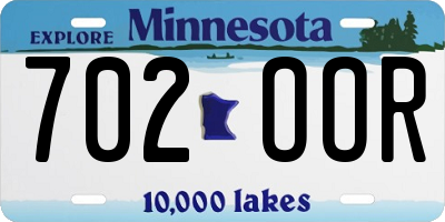 MN license plate 702OOR