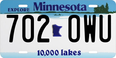 MN license plate 702OWU