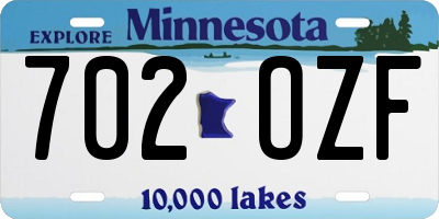 MN license plate 702OZF