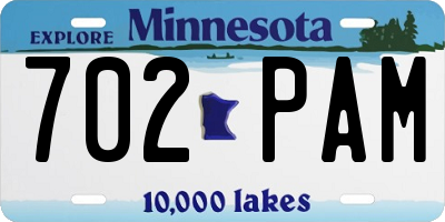 MN license plate 702PAM