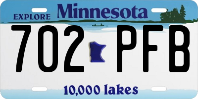 MN license plate 702PFB