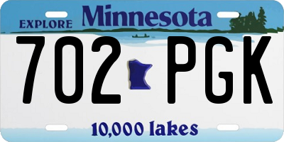 MN license plate 702PGK