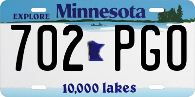 MN license plate 702PGO