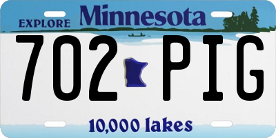 MN license plate 702PIG