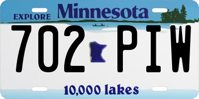 MN license plate 702PIW