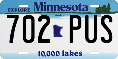 MN license plate 702PUS