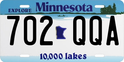 MN license plate 702QQA