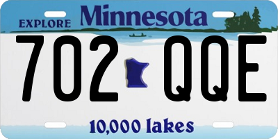 MN license plate 702QQE