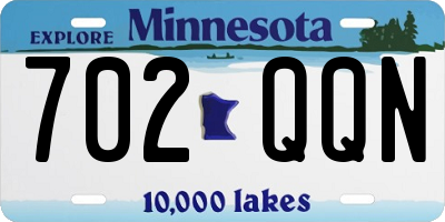 MN license plate 702QQN