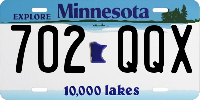 MN license plate 702QQX