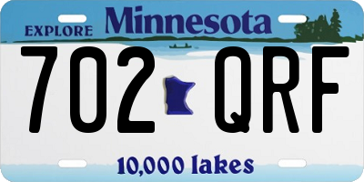 MN license plate 702QRF