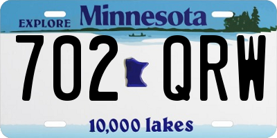 MN license plate 702QRW