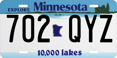 MN license plate 702QYZ