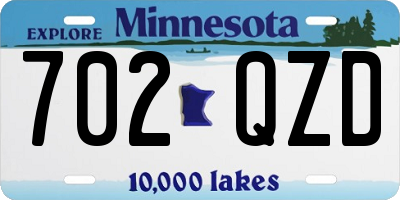 MN license plate 702QZD