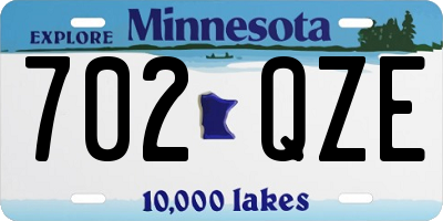 MN license plate 702QZE
