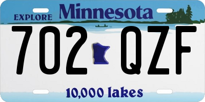 MN license plate 702QZF