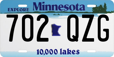 MN license plate 702QZG