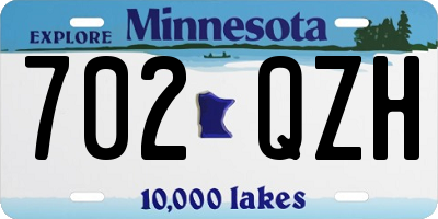 MN license plate 702QZH