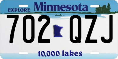 MN license plate 702QZJ