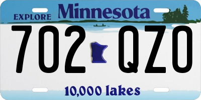 MN license plate 702QZO