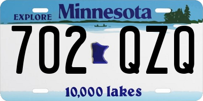 MN license plate 702QZQ