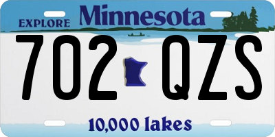 MN license plate 702QZS