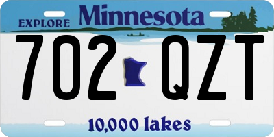 MN license plate 702QZT