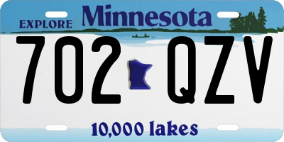 MN license plate 702QZV